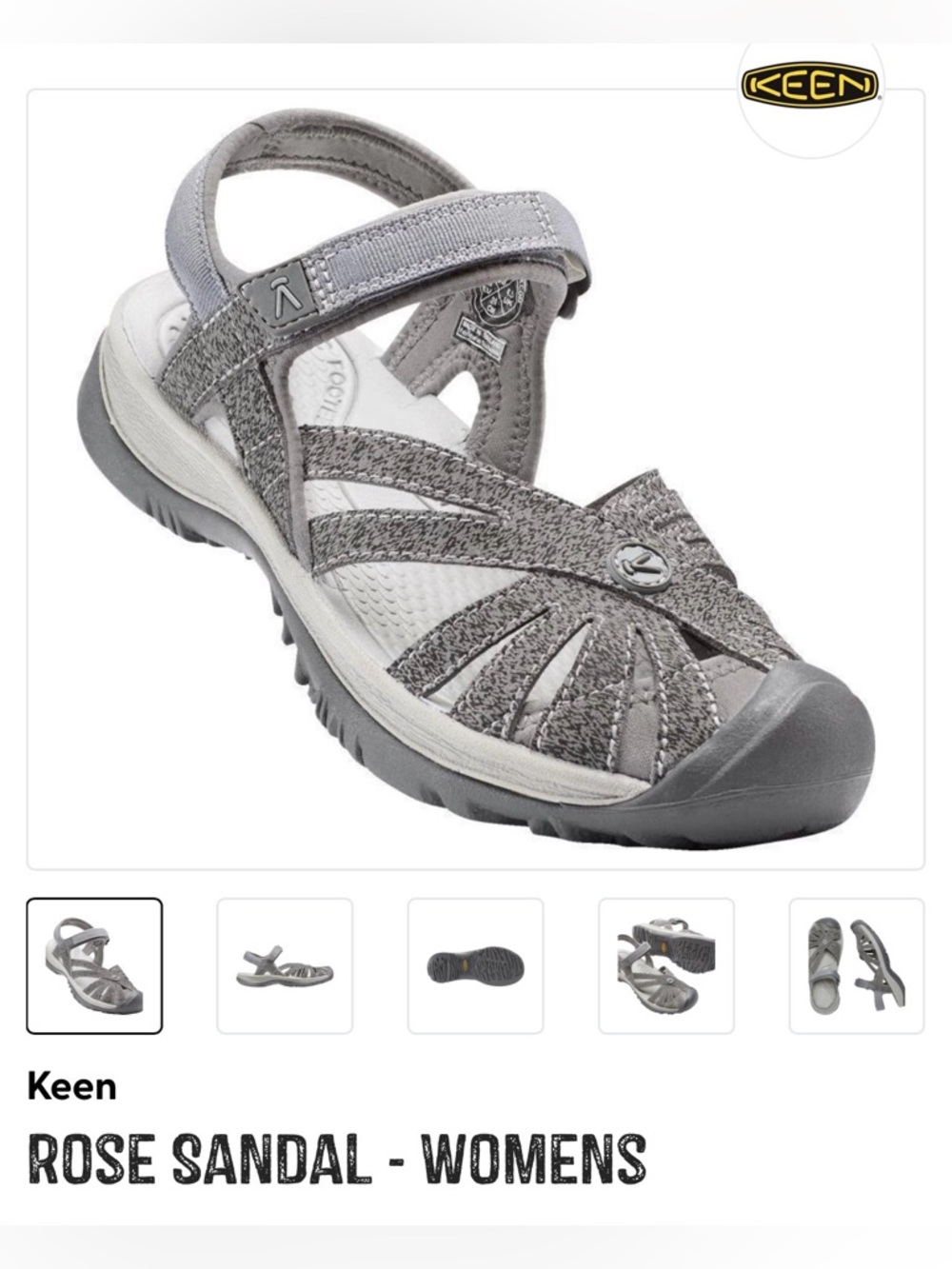 NEW KEEN Rose Women's Sport Sandal — Grey Size 8.5